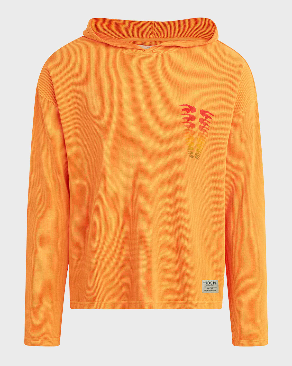 Shop Hudson Men's Relaxed Fit Thermal Hoodie In Orange Citrus