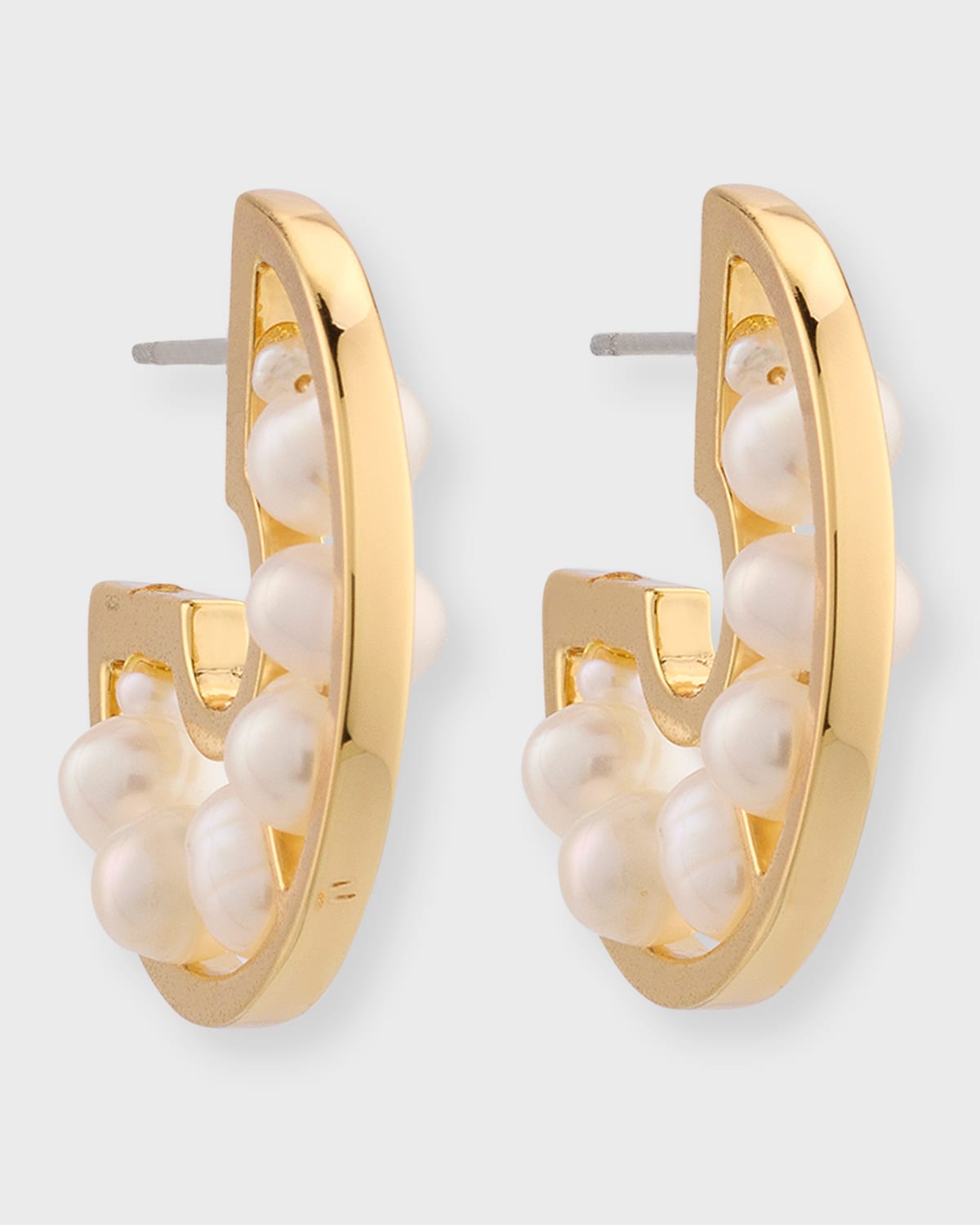 Mignonne Gavigan Betty Pearl Hoop Earrings In White Gold