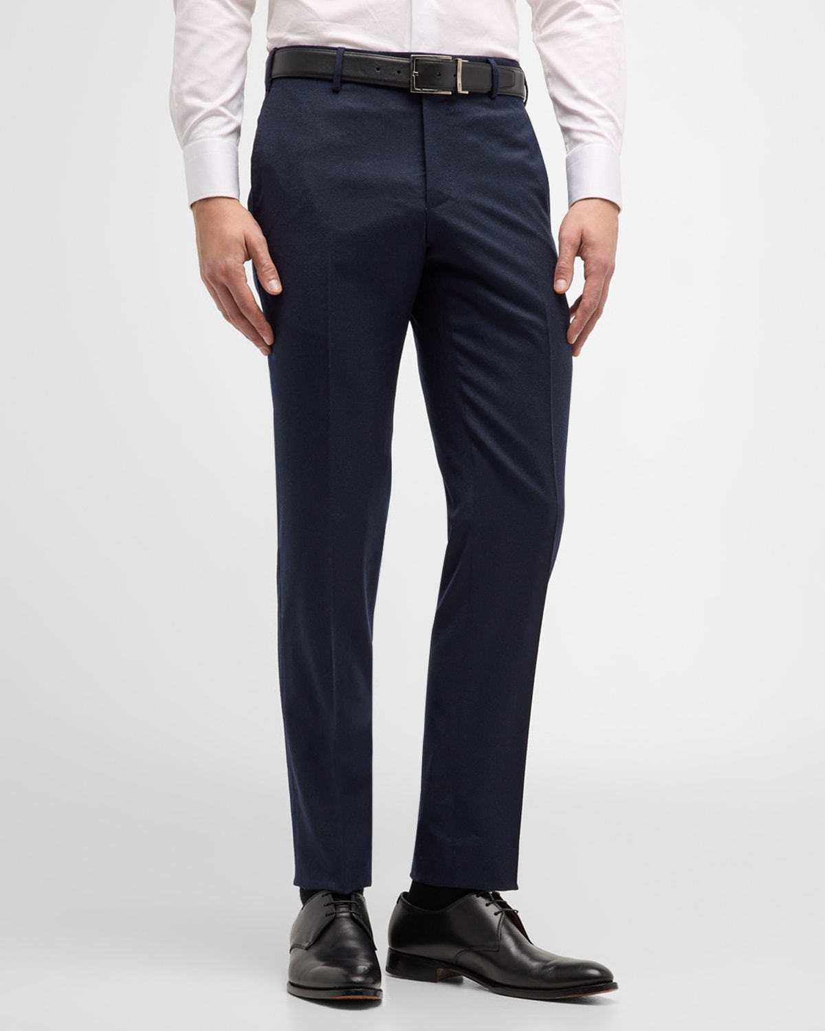 Zanella Men's Parker Wool-cashmere Stretch Dress Pants In Navy 0