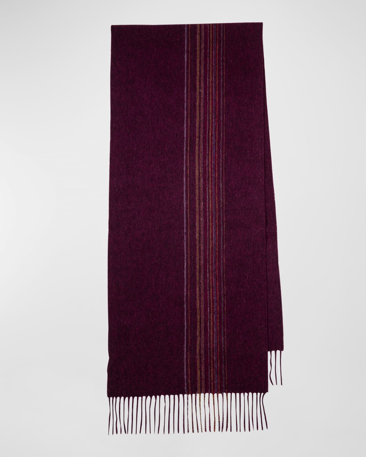 Men's Offset Striped Fringe Scarf