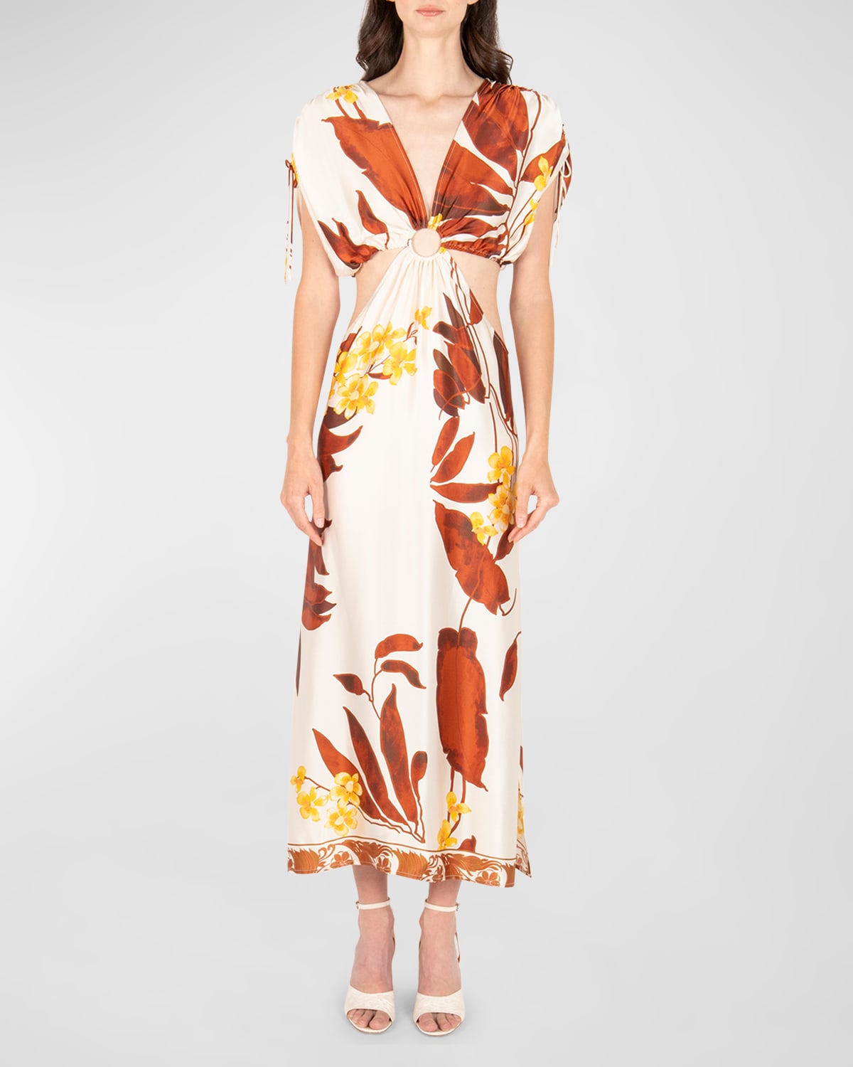 Donna Silk Cutout Maxi Dress