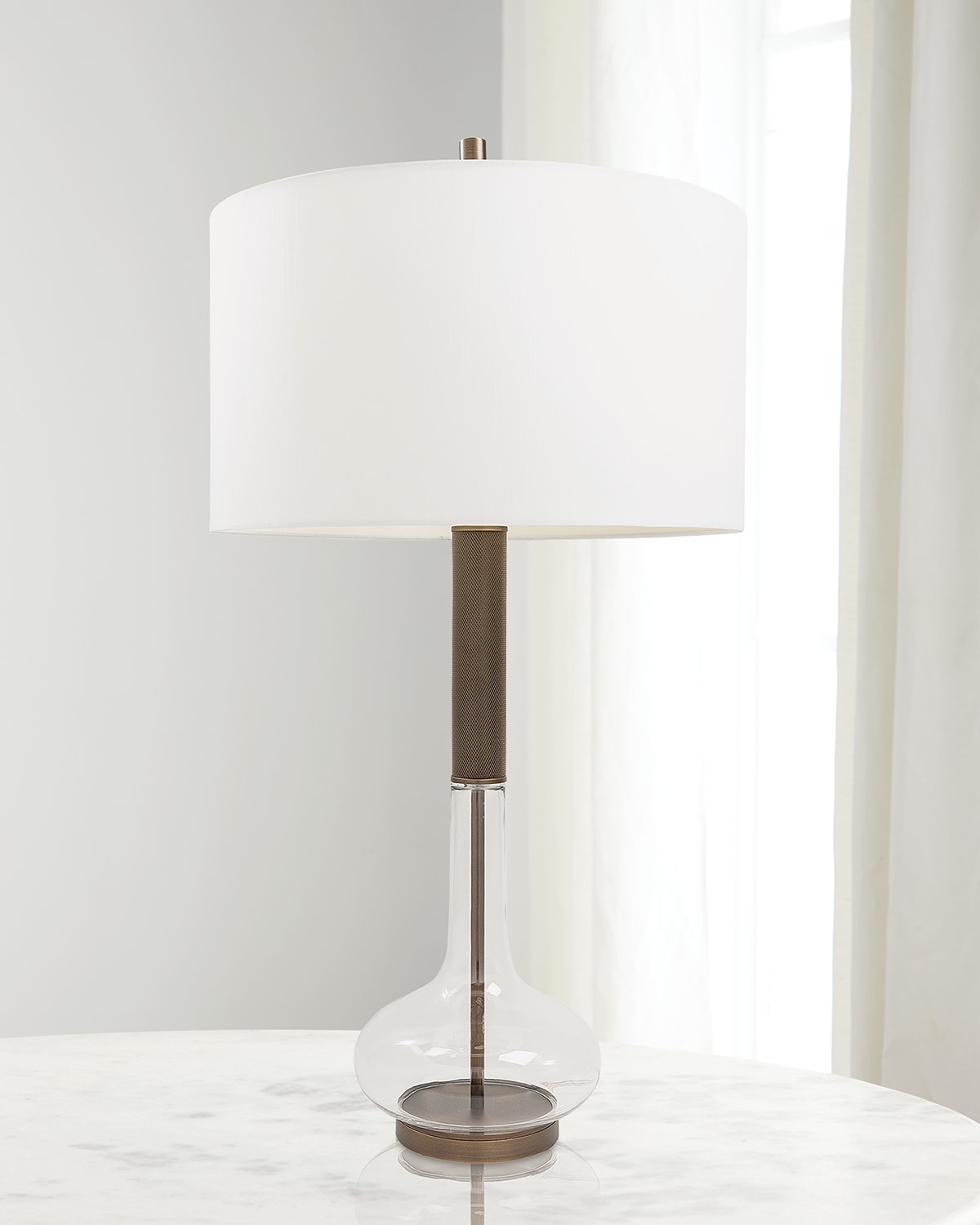Port 68 Charlie Nickel Lamp In Bronze With Glass