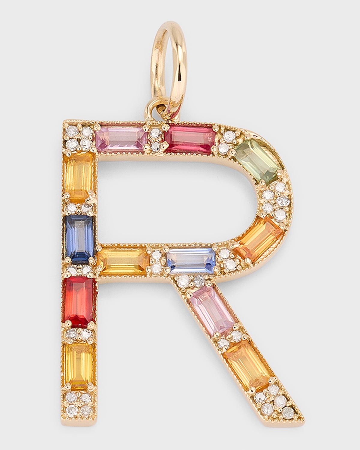 Multi-Sapphire and Diamond Initial Pendant, R