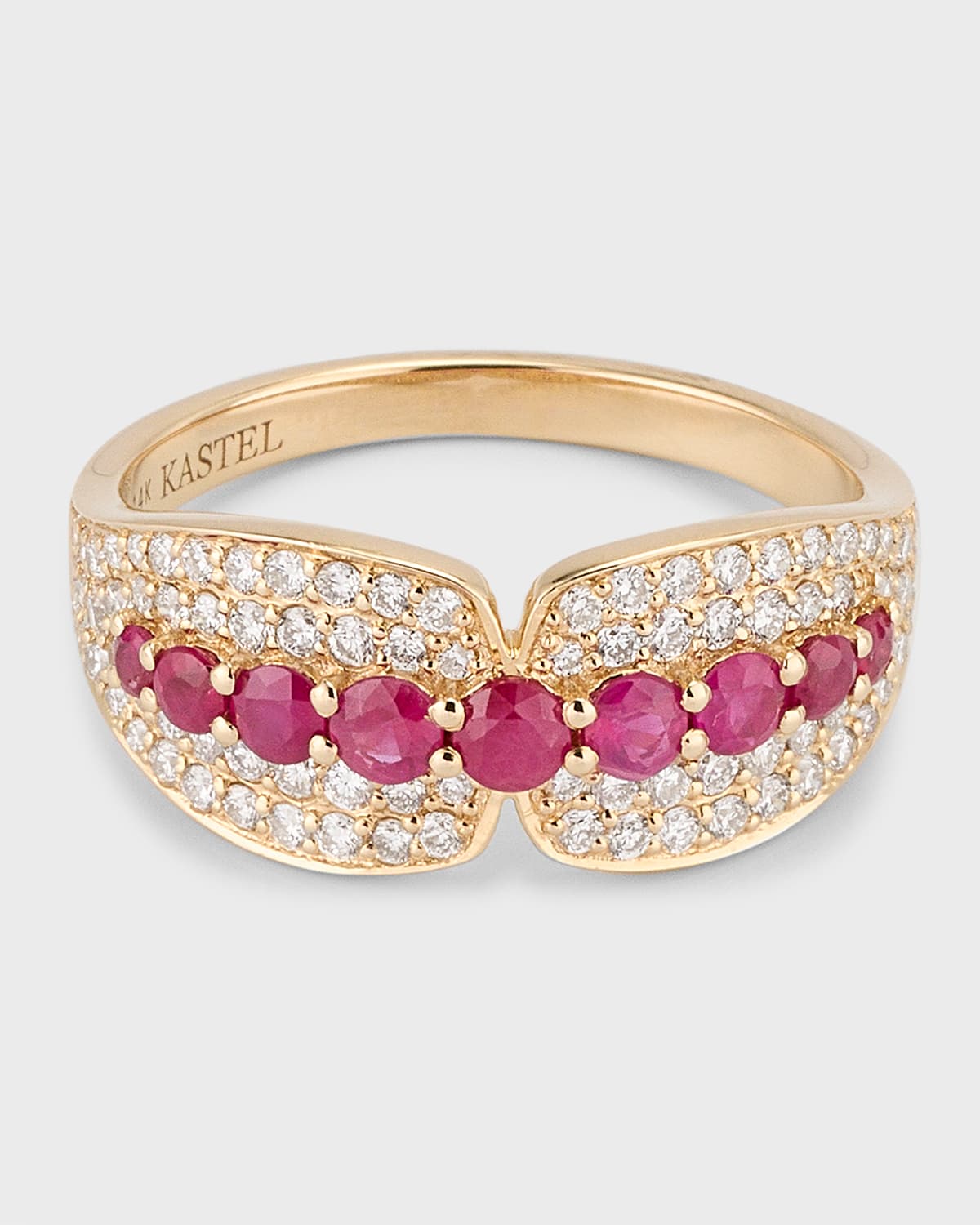 14K Albi Ruby and Diamond Band Ring, Size 7