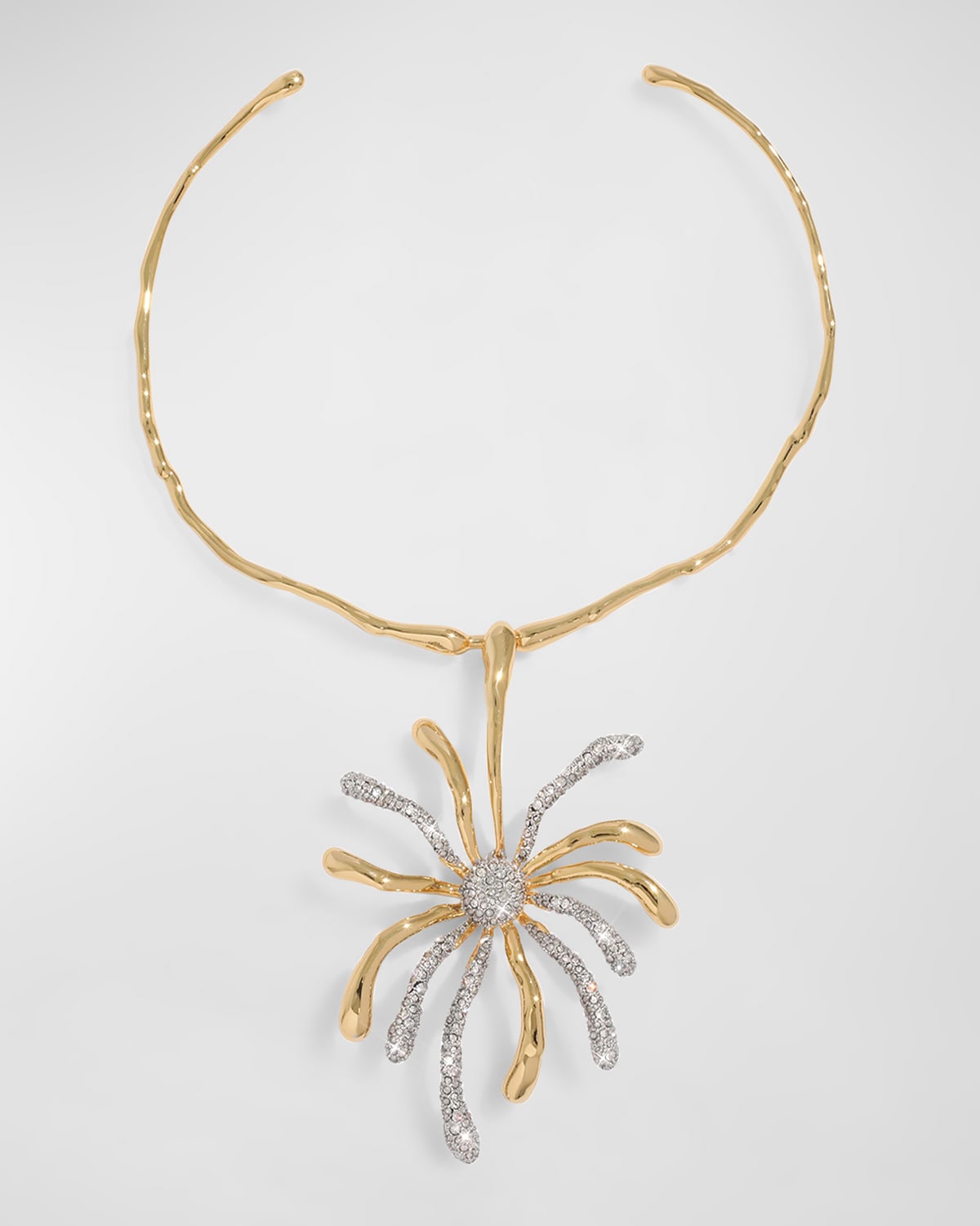 Alexis Bittar Solanales Crystal Sunburst Collar Necklace In Crystals