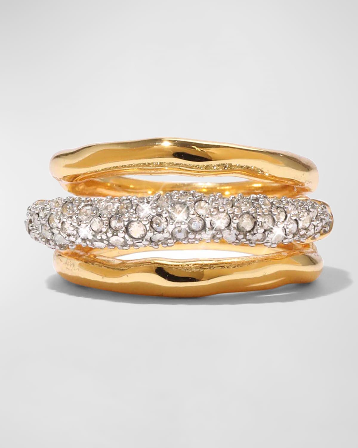 Alexis Bittar Solanales Crystal Orbiting Ring In Gold