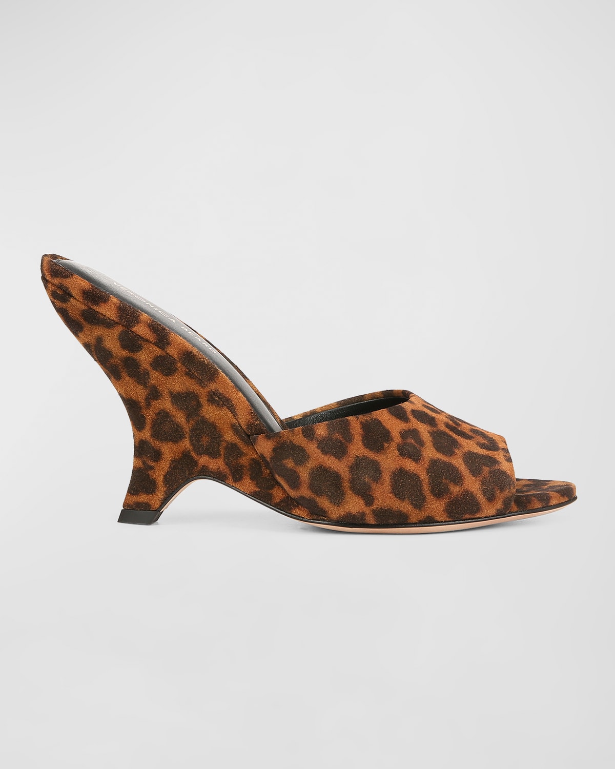 Shop Veronica Beard Mila Leopard Suede Slide Sandals In Caramel Black