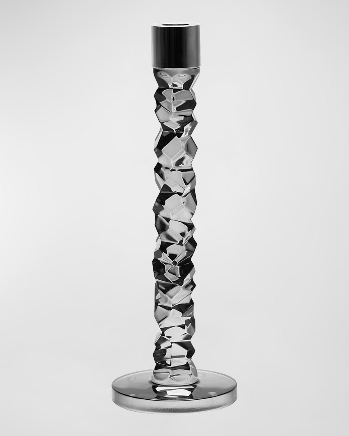 Orrefors Carat Graphite Candlestick Holder, Large In Graphite