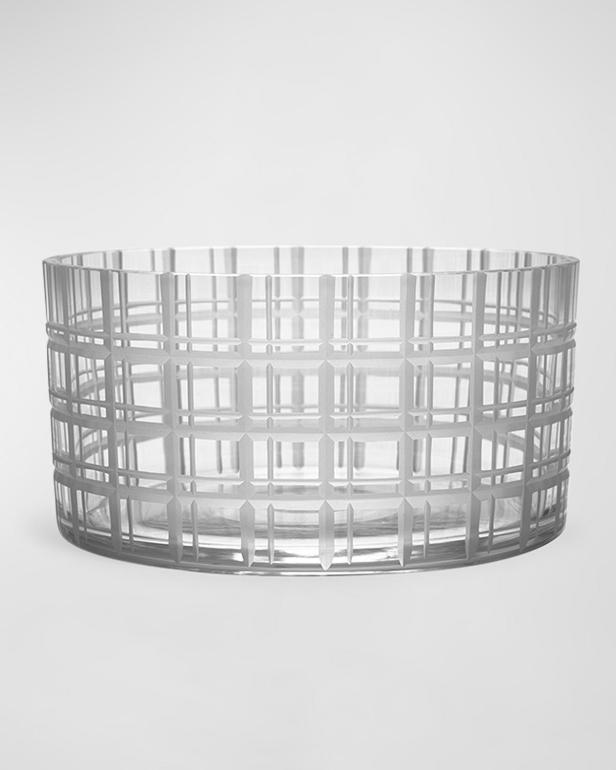 Orrefors 6" Cut In Number Checker Bowl In White
