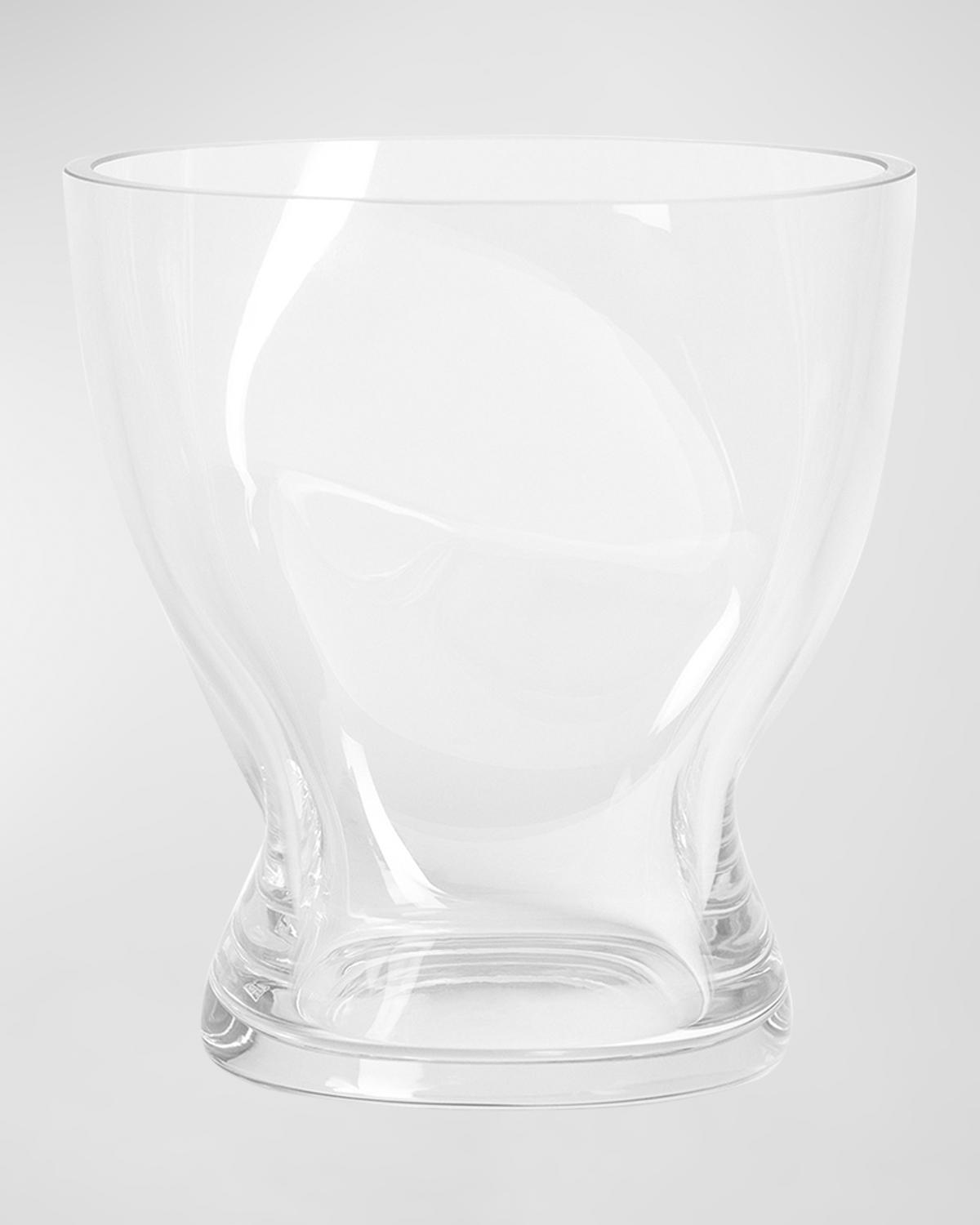 Orrefors Squeeze Blue Gray Tulip Vase, 7.09" In Clear