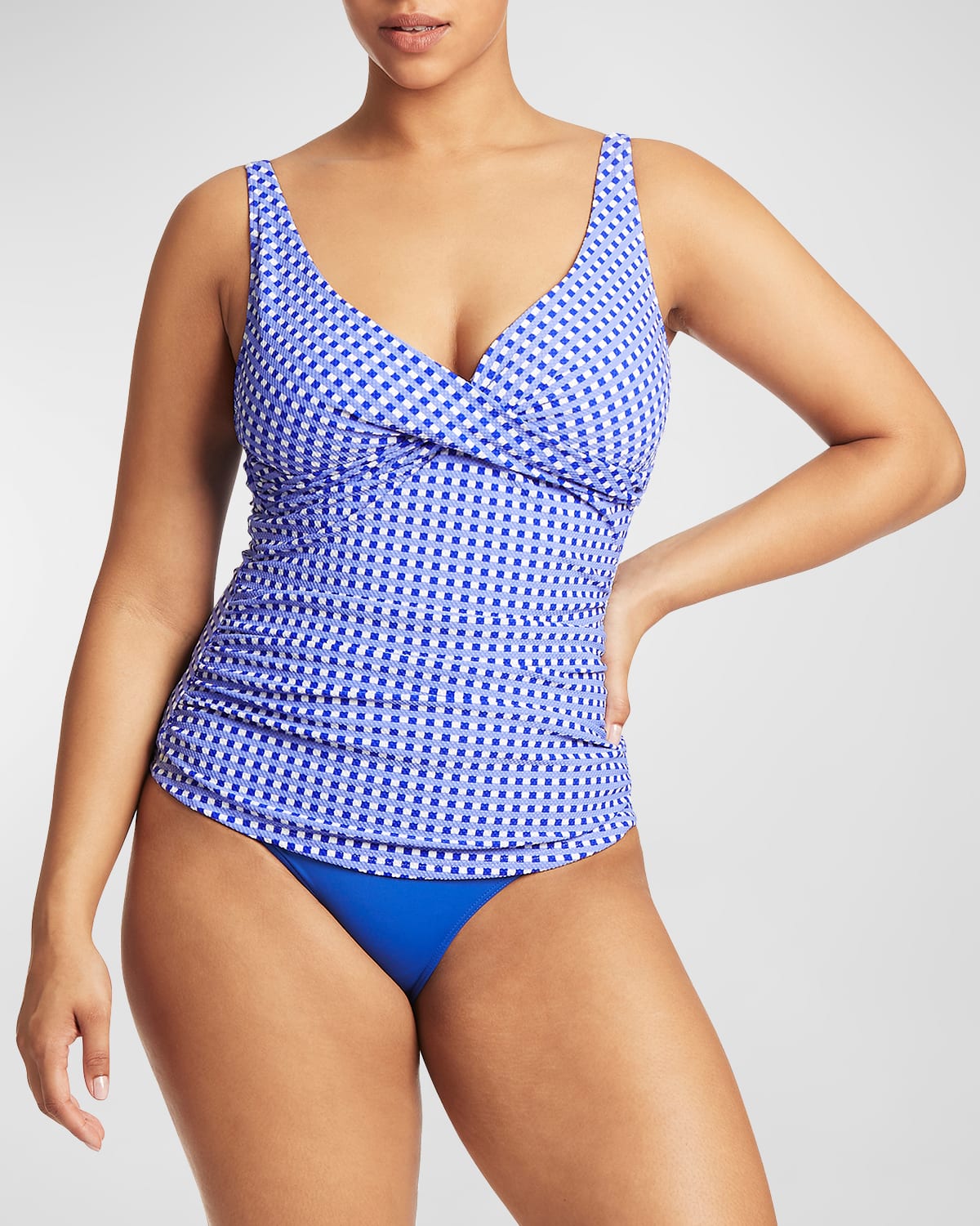 Checkmate Cross-Front Multifit Tankini Swim Top