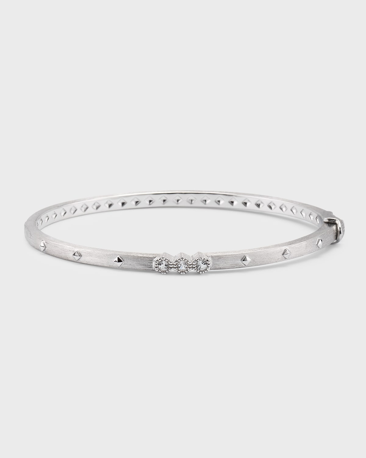 Sterling Silver Provence 3-Stone Hex Bangle