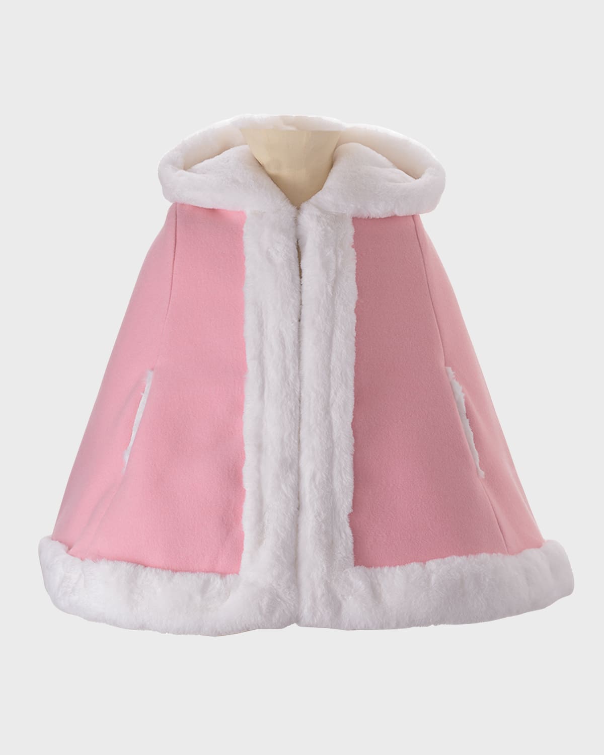 Rachel Riley Kids' Girl's Faux Fur Trim Cape In Pink