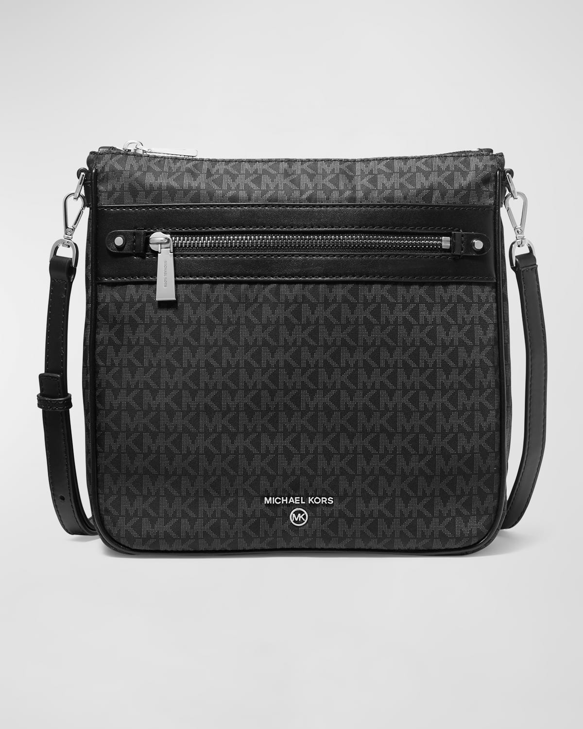Michael Michael Kors Large North-south Monogram Crossbody Bag In Black