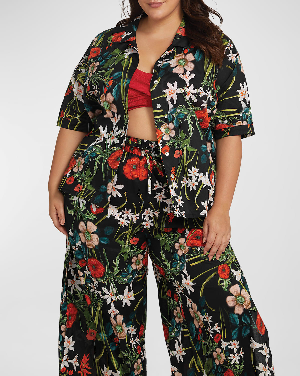 Artesands Plus Size Wander Lost Grainger Button-front Top In Black