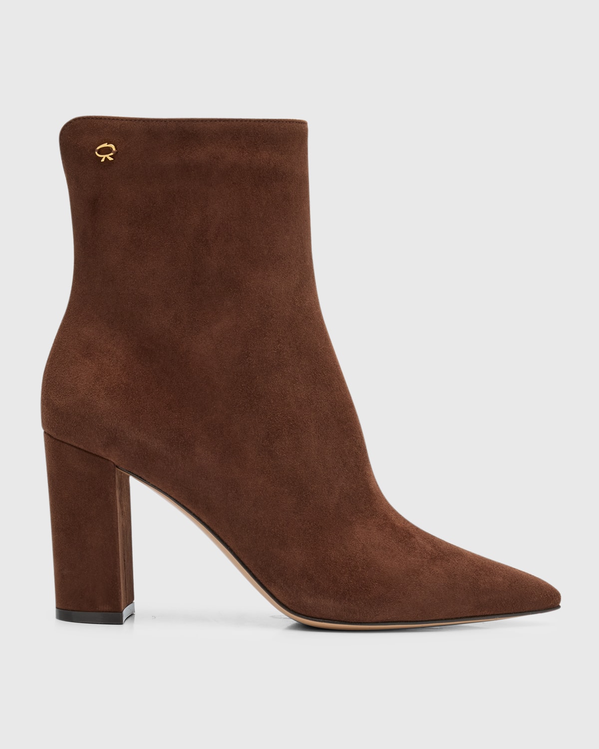Gianvito Rossi Lyell Suede Ankle Booties In Brown