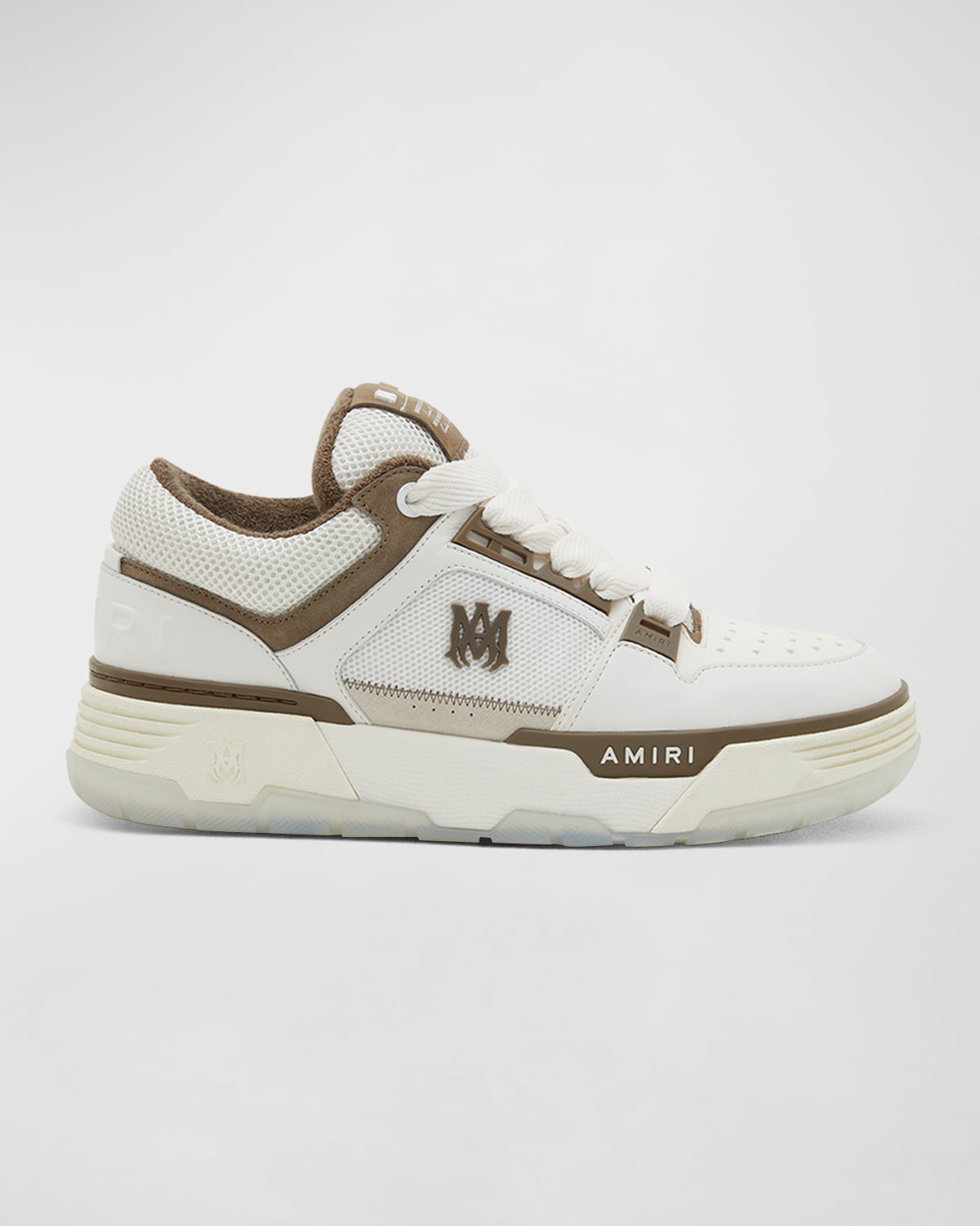 Shop Amiri Men's Ma-1 Platform Skate Sneakers In White/brown