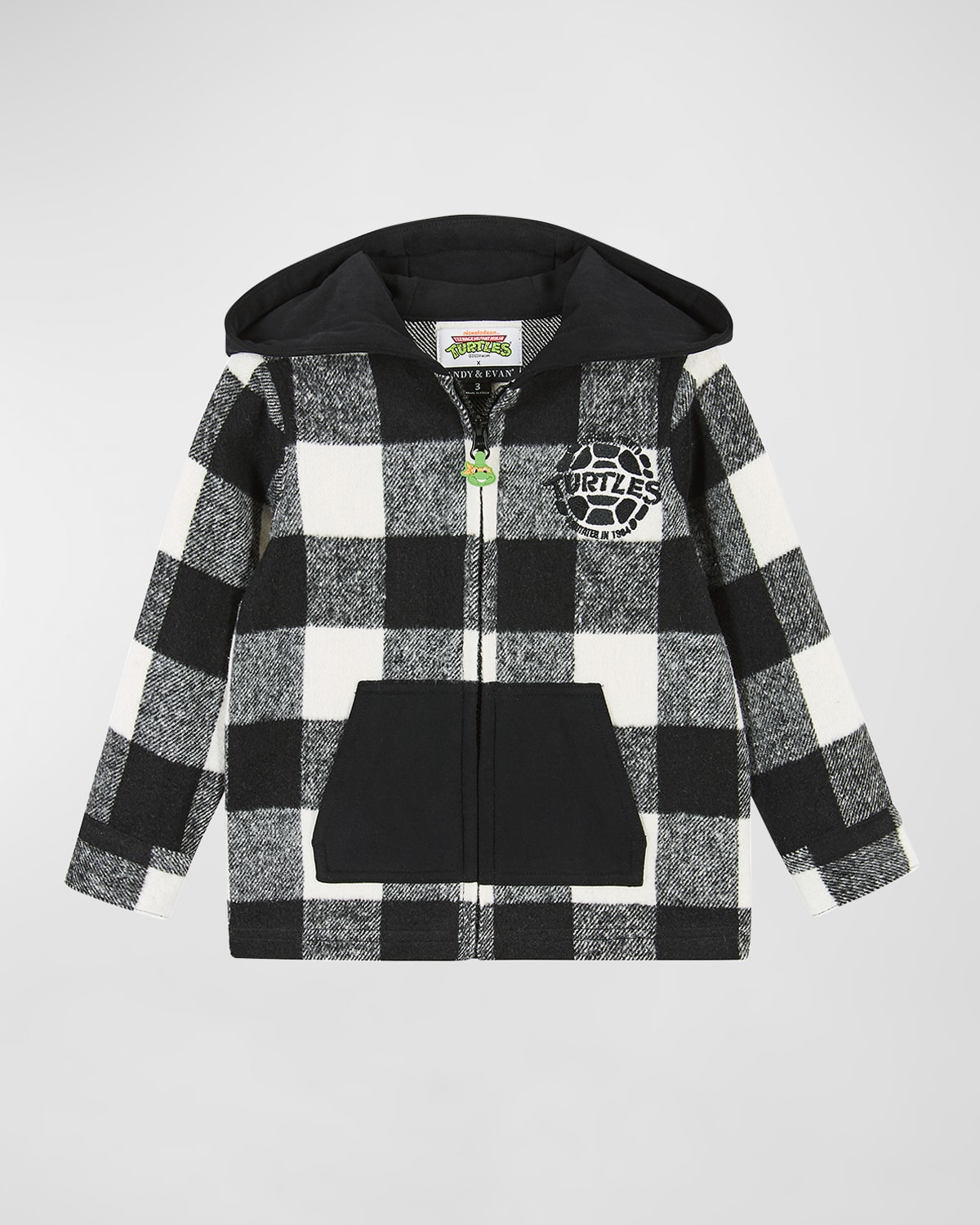 Shop Andy & Evan Boy's Teenage Mutant Ninja Turtles Buffalo Check Shacket In Black Check