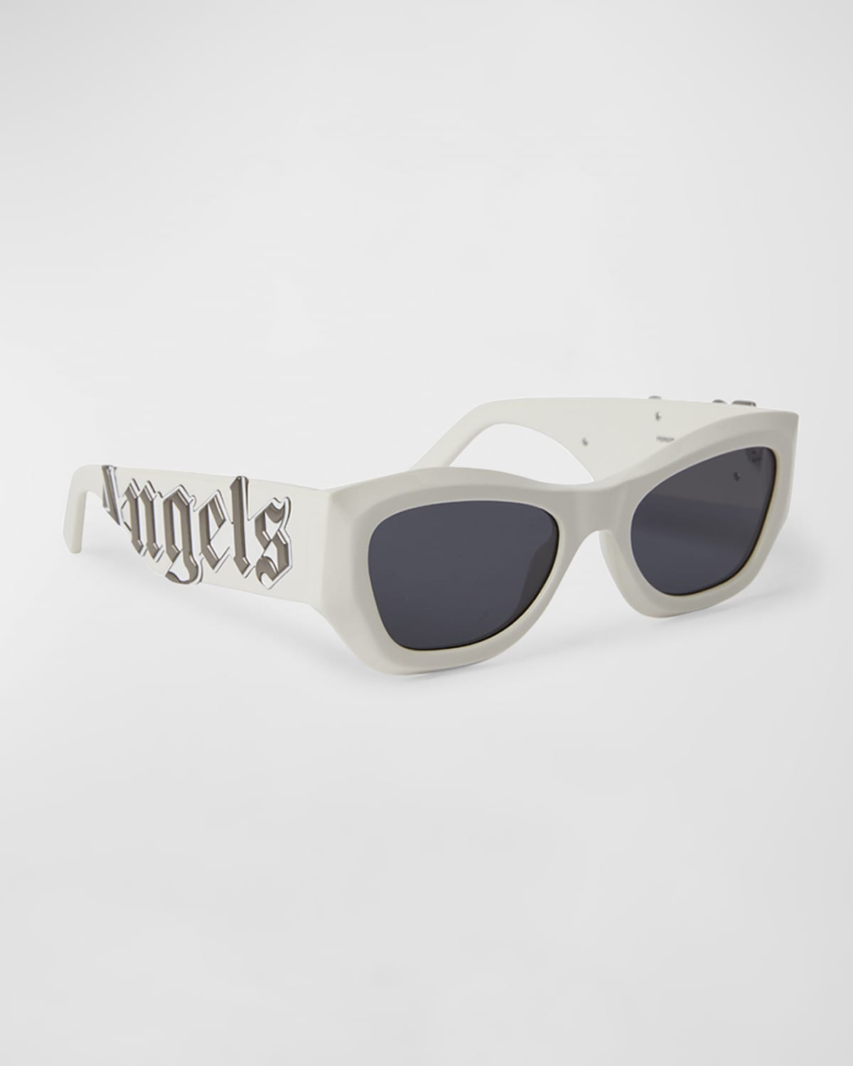 Palm Angels Men's Canby Acetate Cat-eye Sunglasses In White