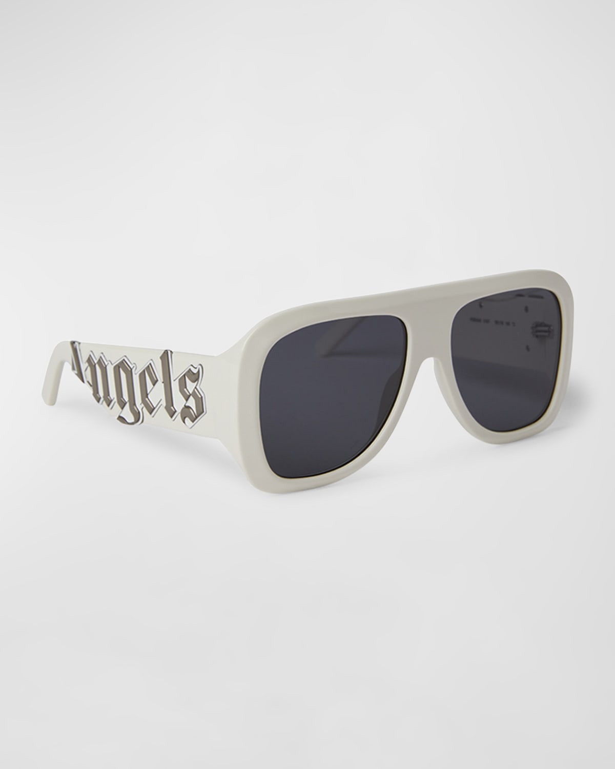 Palm Angels Men's Sonoma Acetate Shield Sunglasses In White