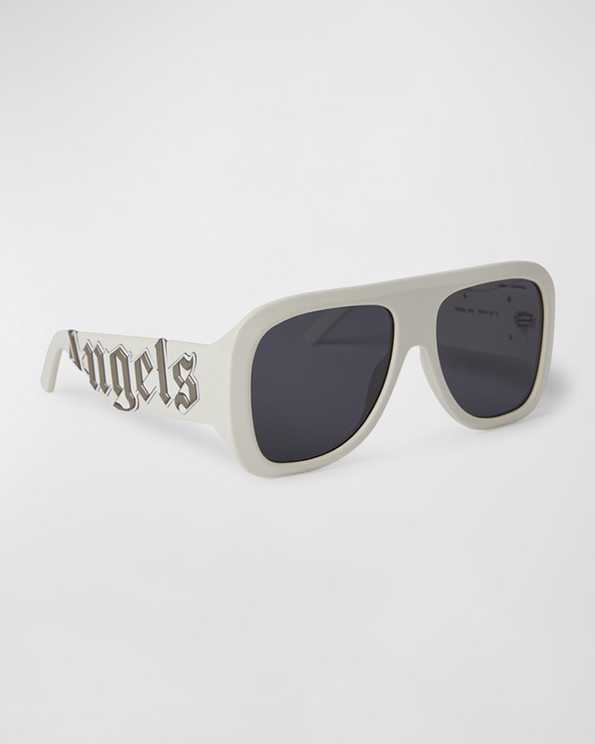 Palm Angels Logo Shield Sunglasses Palm Angels Milford Sunglasses 1007 Black - eye-oo.com main image 2