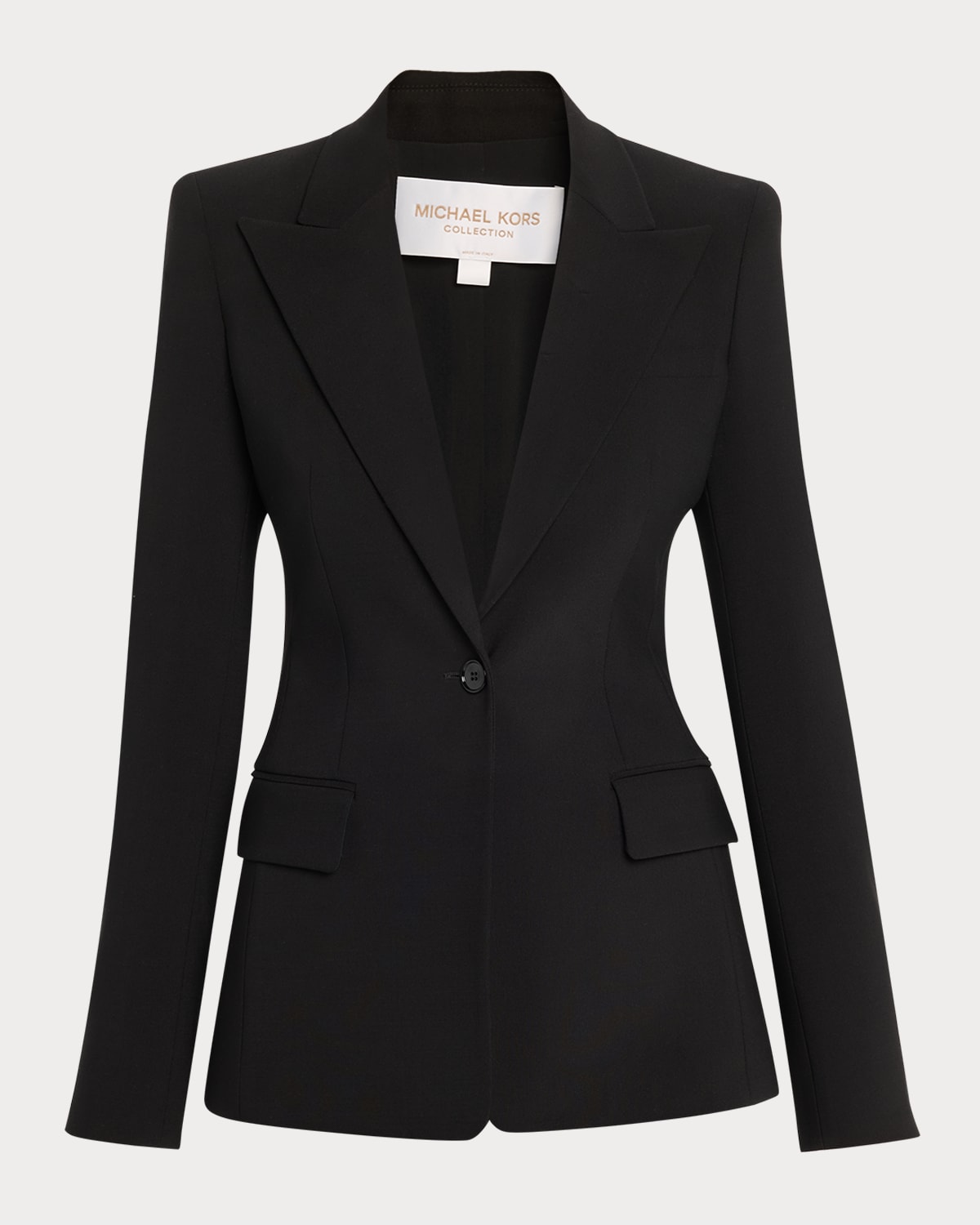 Georgina One-Button Wool Blazer