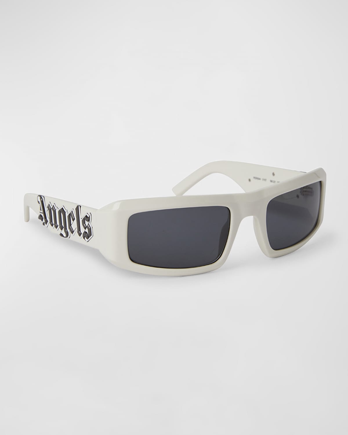 Palm Angels Kerman White Acetate & Metal Wrap Sunglasses