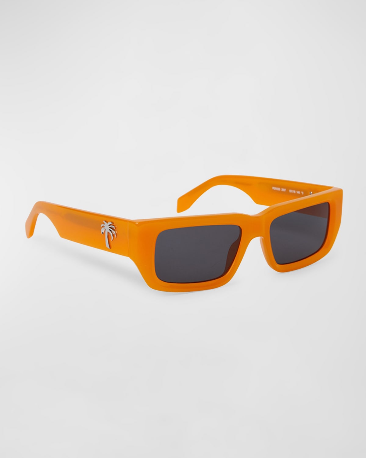 Palm Angels Sutter Orange Acetate Rectangle Sunglasses In Crl