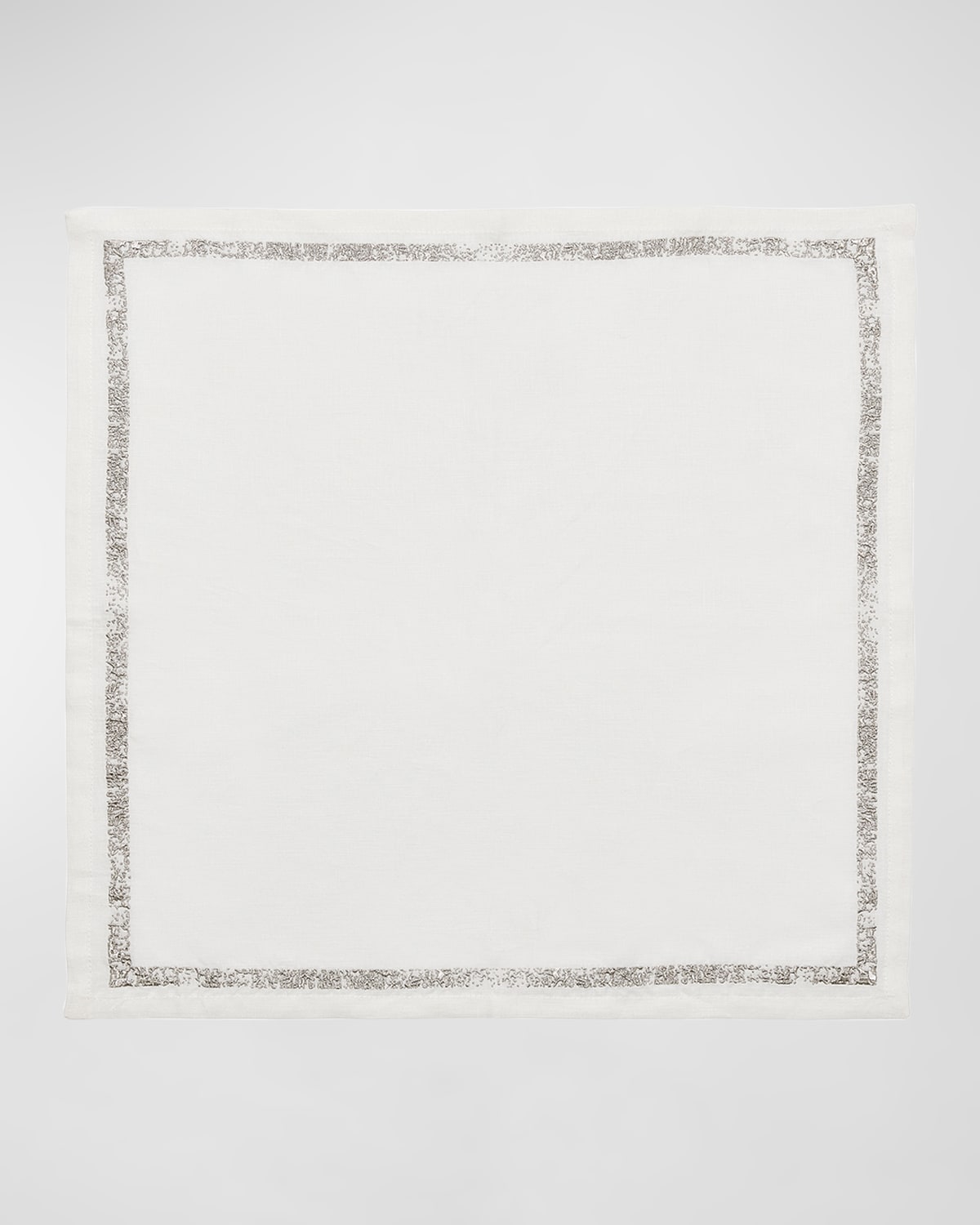 Kim Seybert Silver Impression Napkin In White/silver