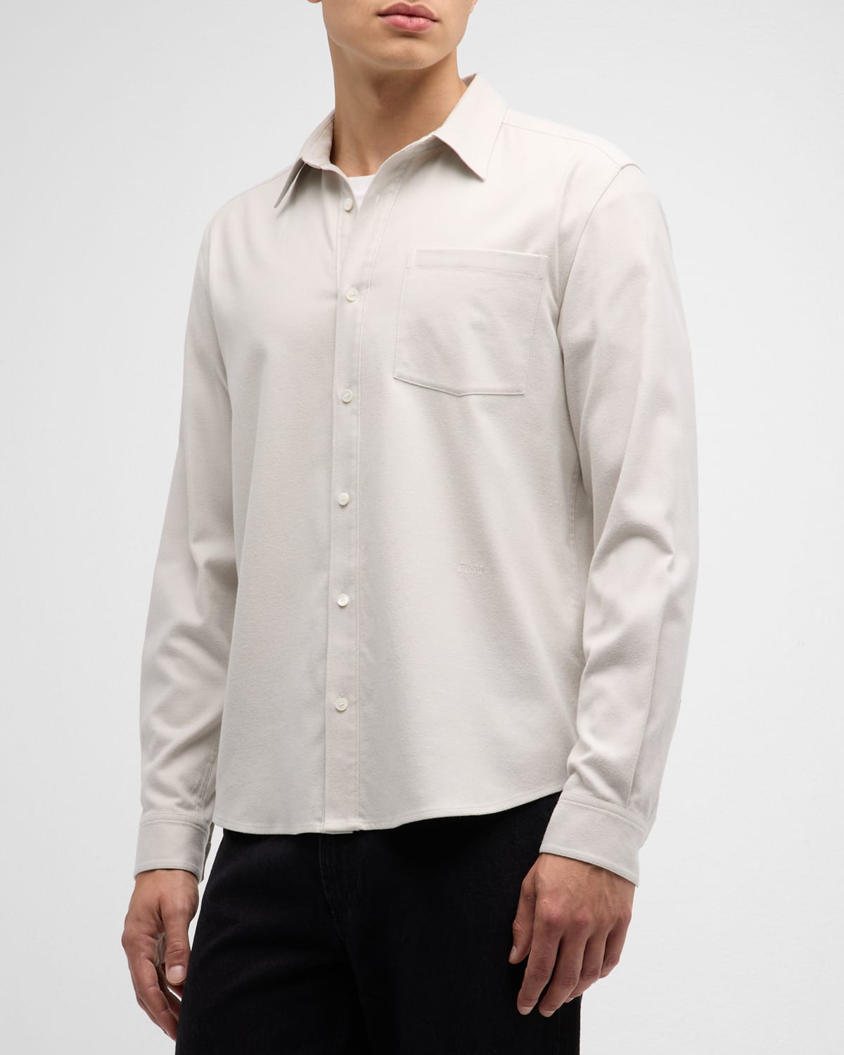 Frame Men's Brushed Cotton Shirt In Oatmeal