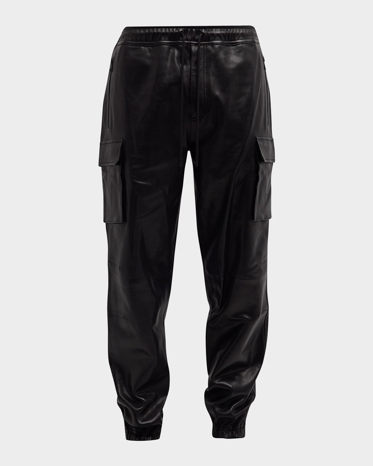 Men's Leather Cargo Pants