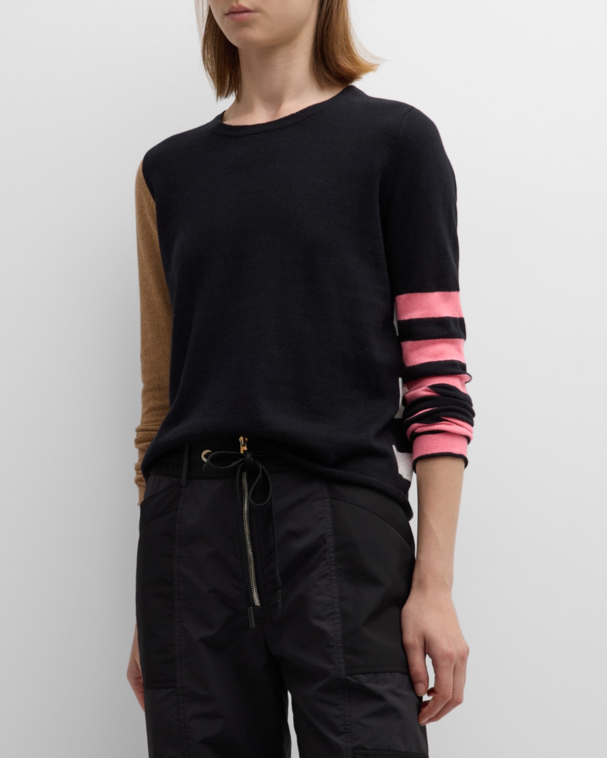 Lisa Todd Pop Rox Colorblock Striped Sweater In Black