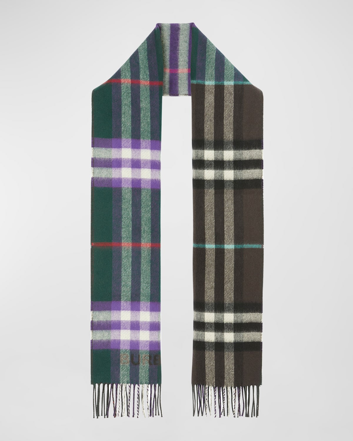 Burberry Men's Cashmere Contrast Check Scarf In Otter