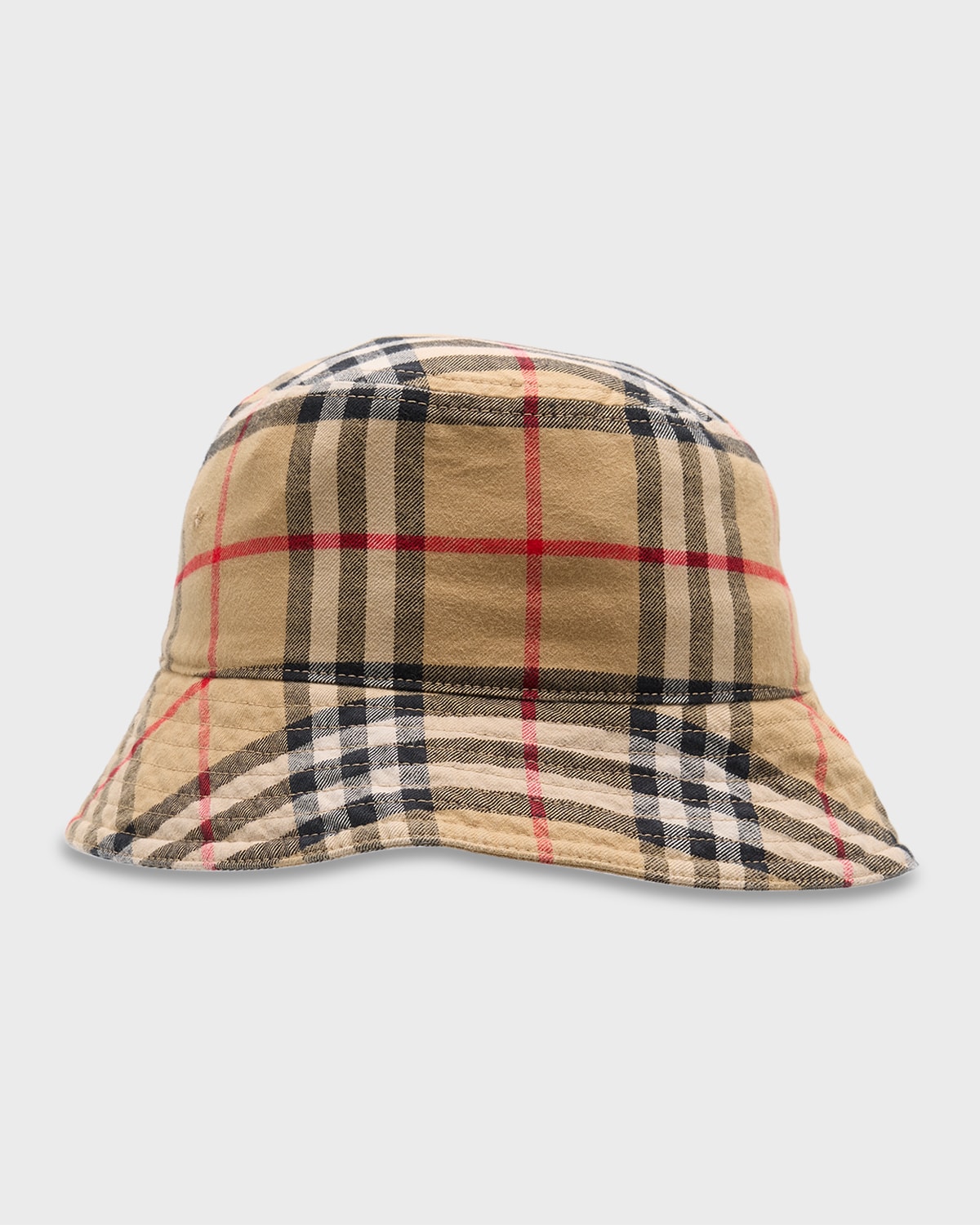Shop Burberry Men's Vintage Check Bucket Hat In Archive Beige