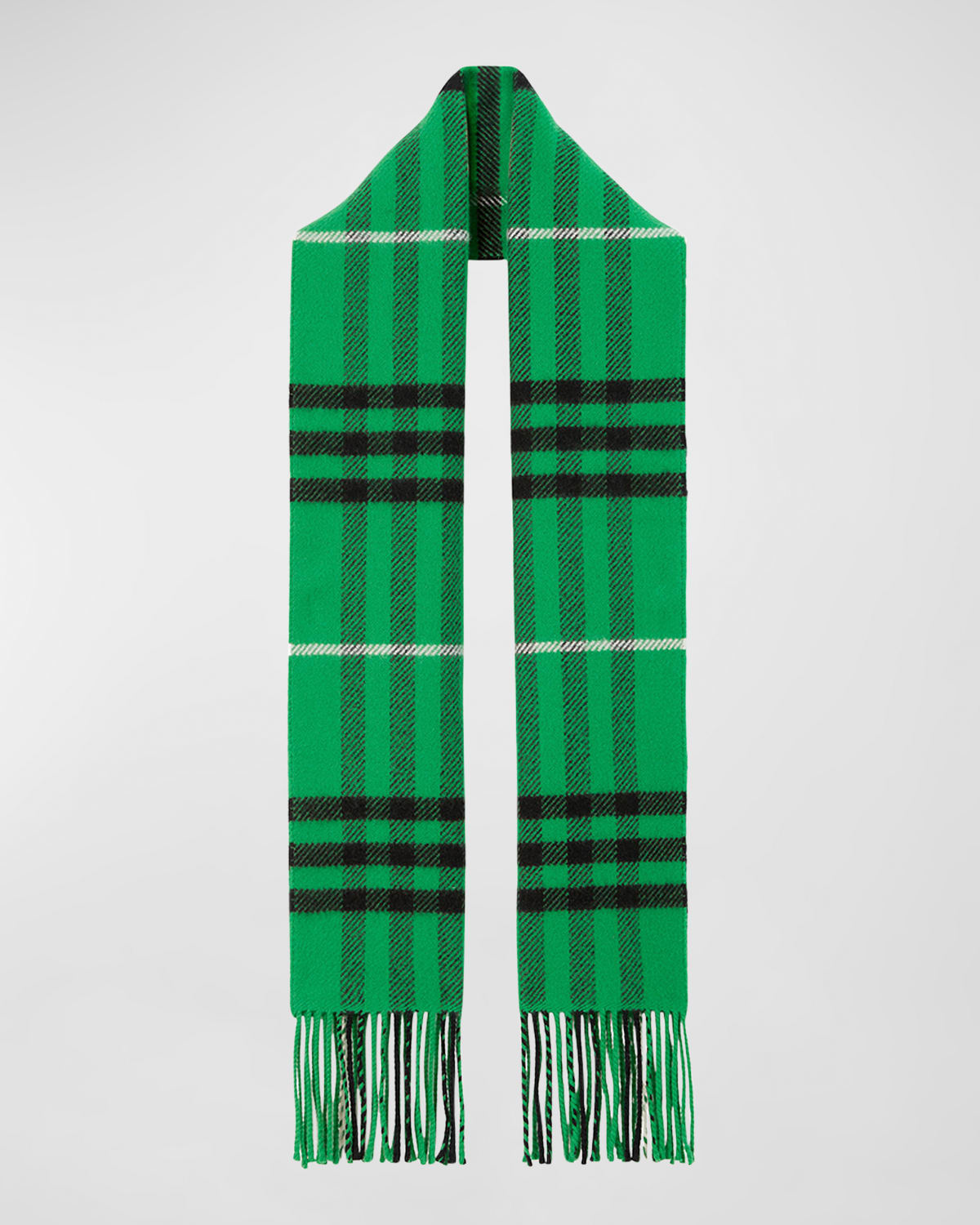 Shop Burberry Men's Wool-cashmere Check-print Scarf In Caterpillar