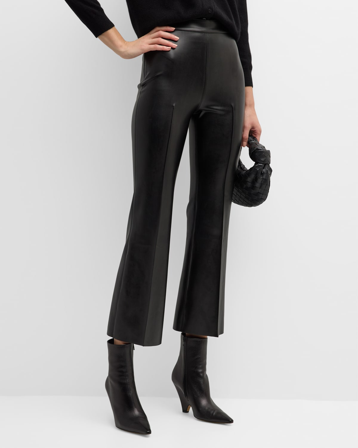 Grey/Ven Porterfield Cropped Vegan Leather Flare Pants