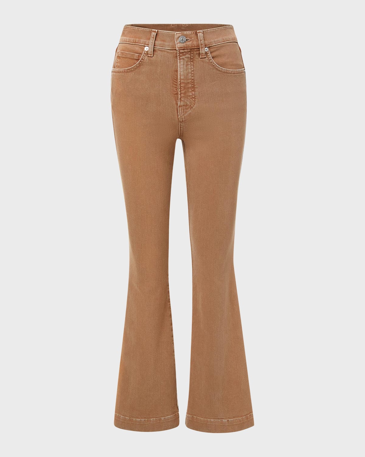 Veronica Beard Jeans Carson High Rise Ankle Flare Jeans In Tan Sierra