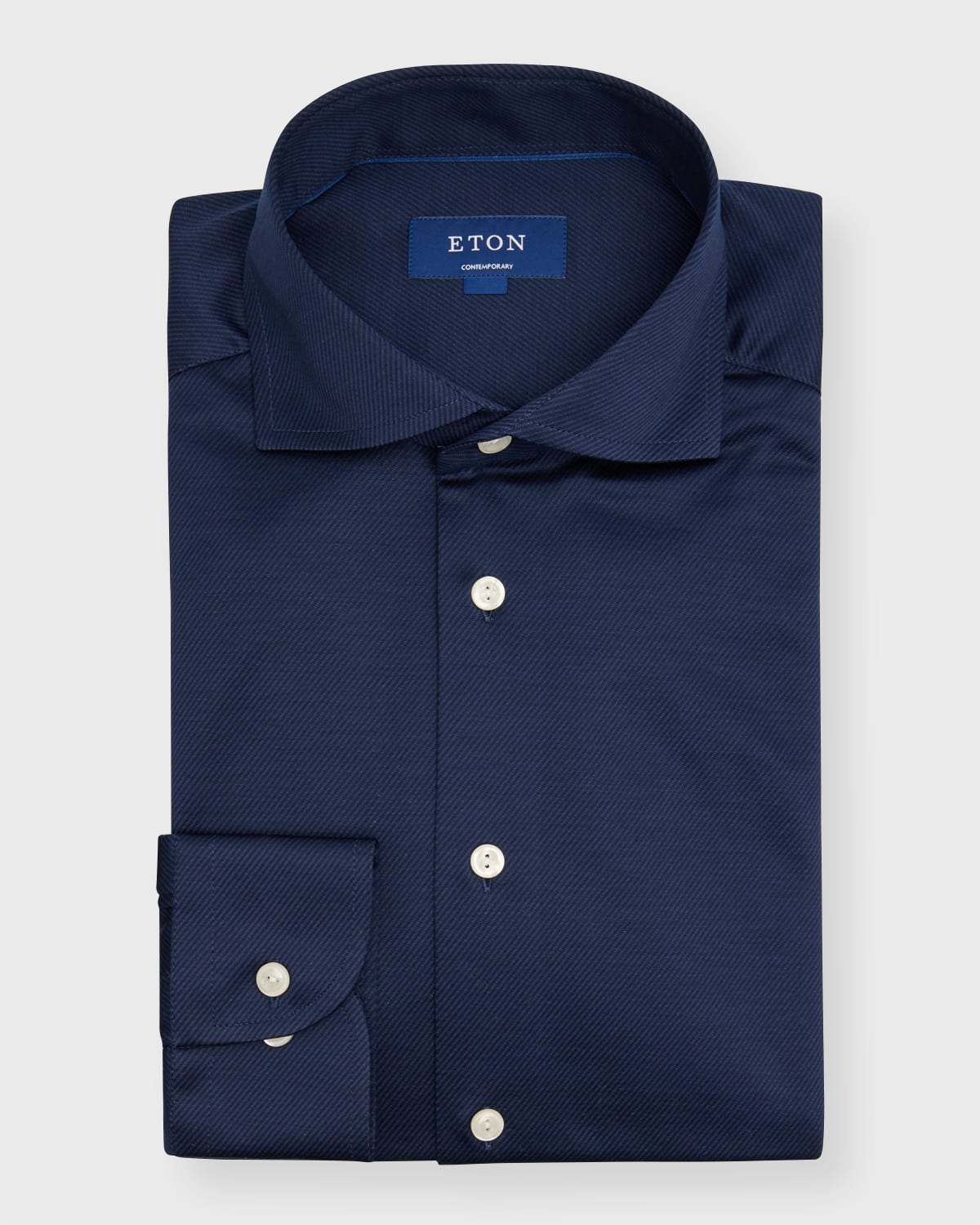 Eton Men's Contemporary Fit Luxe Knit Dress Shirt In Blue