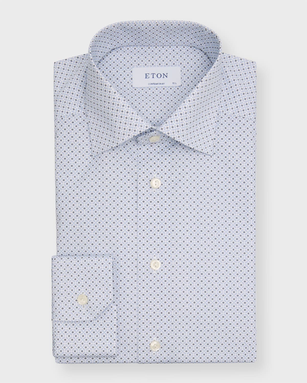 Shop Eton Men's Contemporary Fit Geometric Twill Dress Shirt In Blue