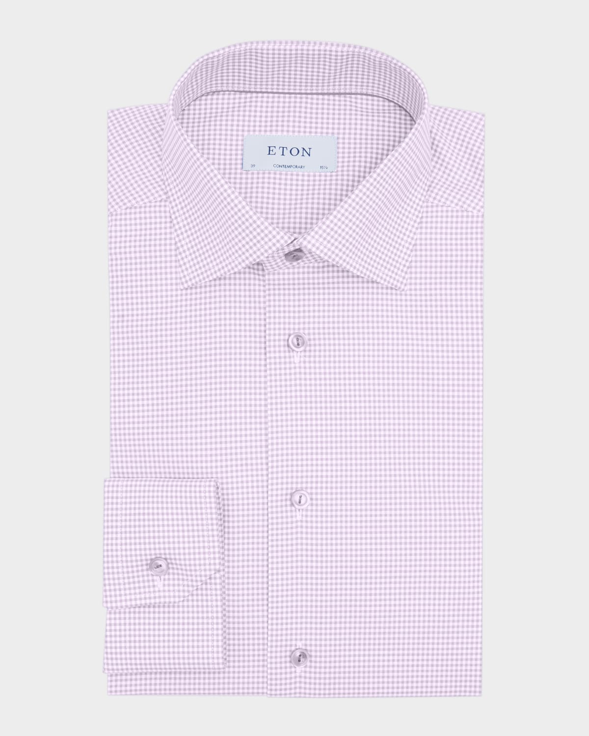 Eton Men's Contemporary Fit Micro-Check Dress Shirt