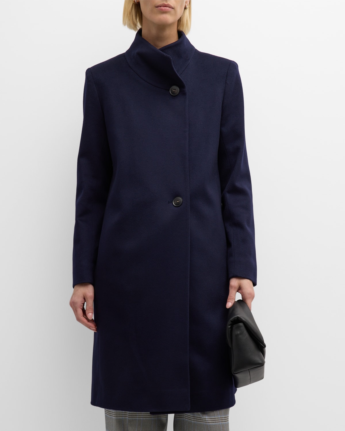 Fleurette funnel outlet neck wool coat