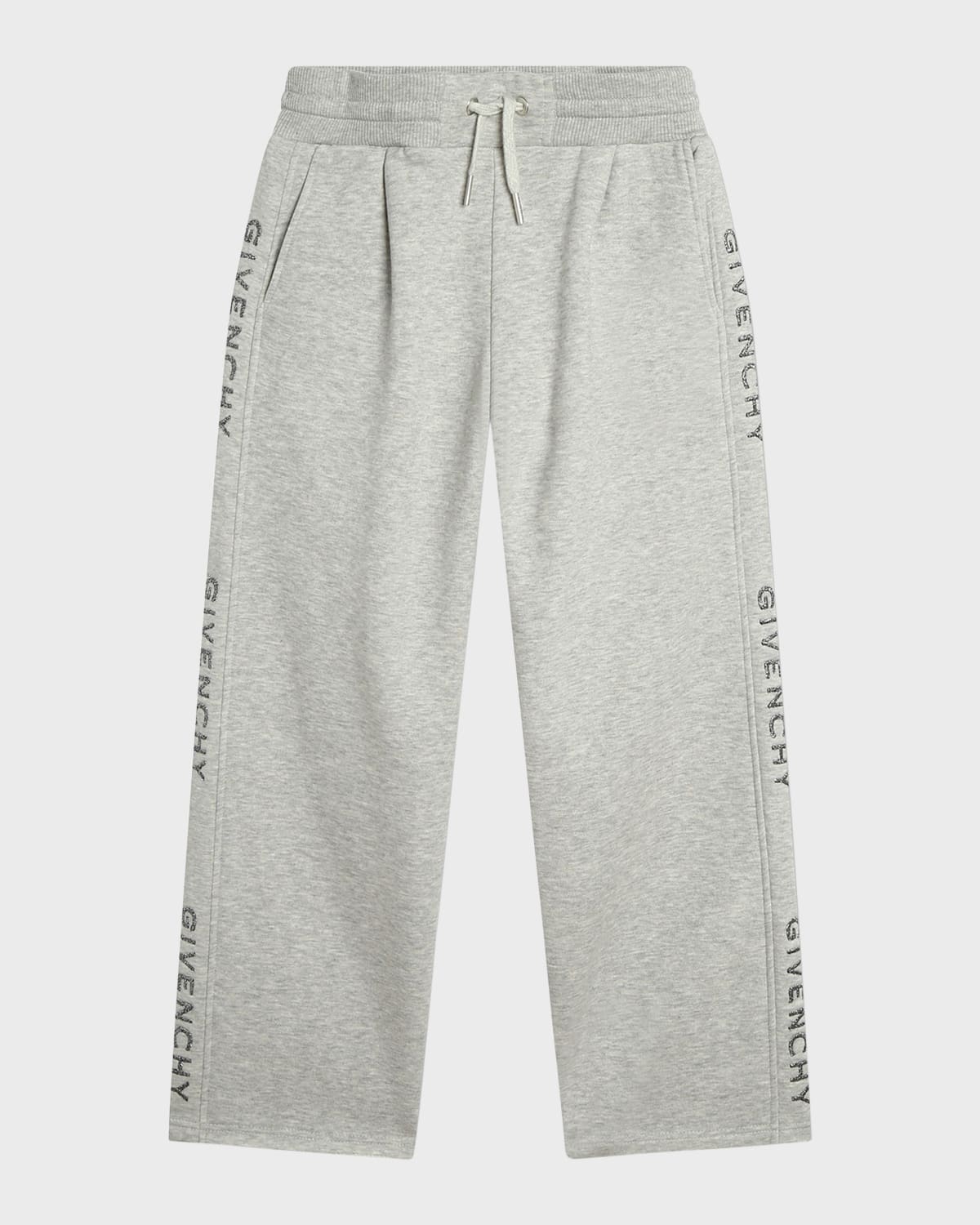 Givenchy Logo-print Drawstring Trousers In A01-grey Marl