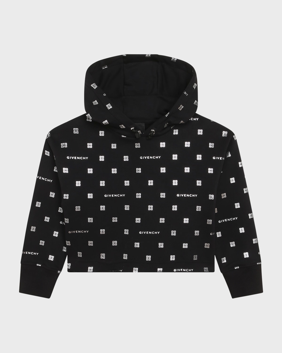 GIVENCHY GIRL'S CROPPED 4G LOGO-PRINT HOODIE