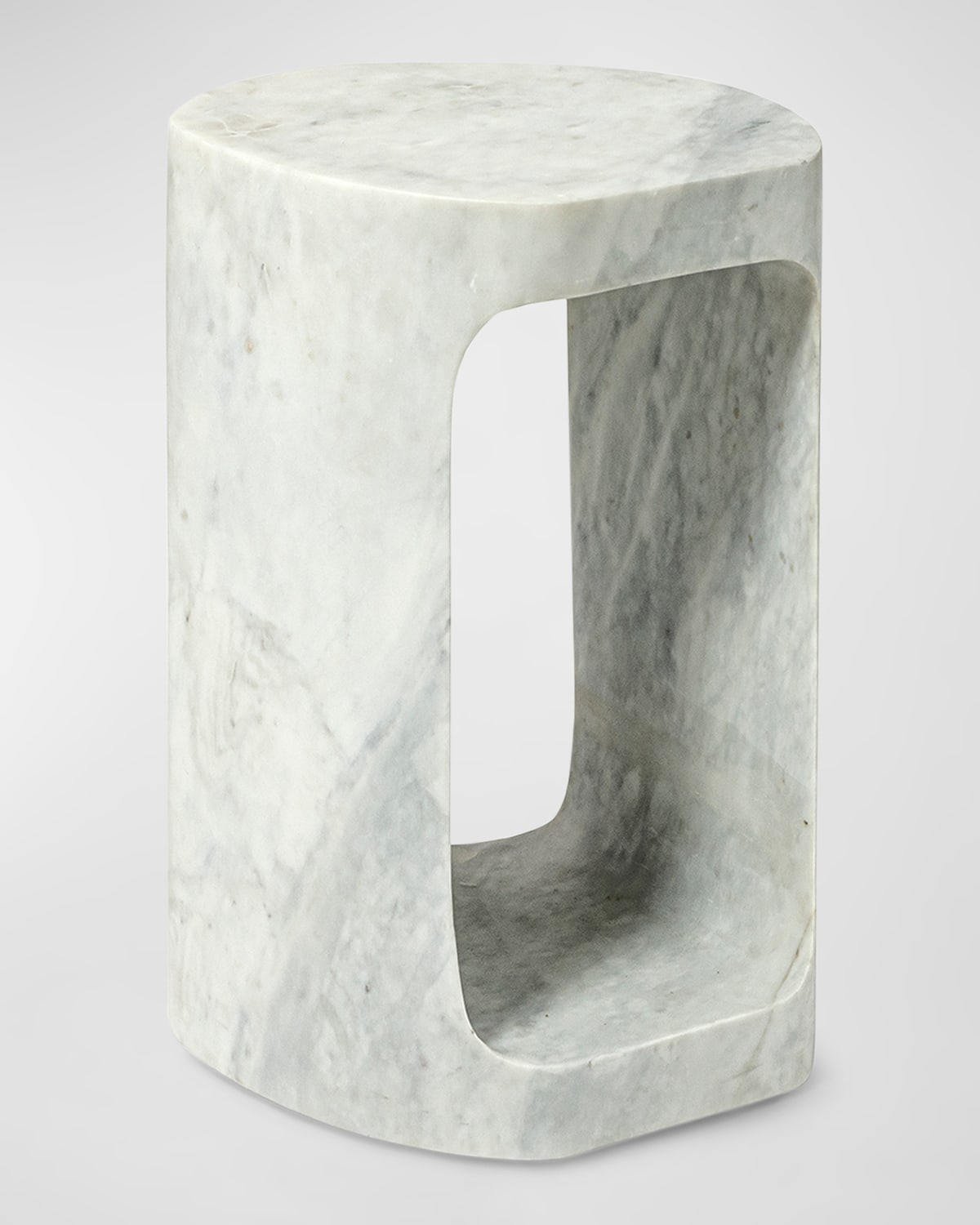 Palecek Bianca Marble Side Table In White