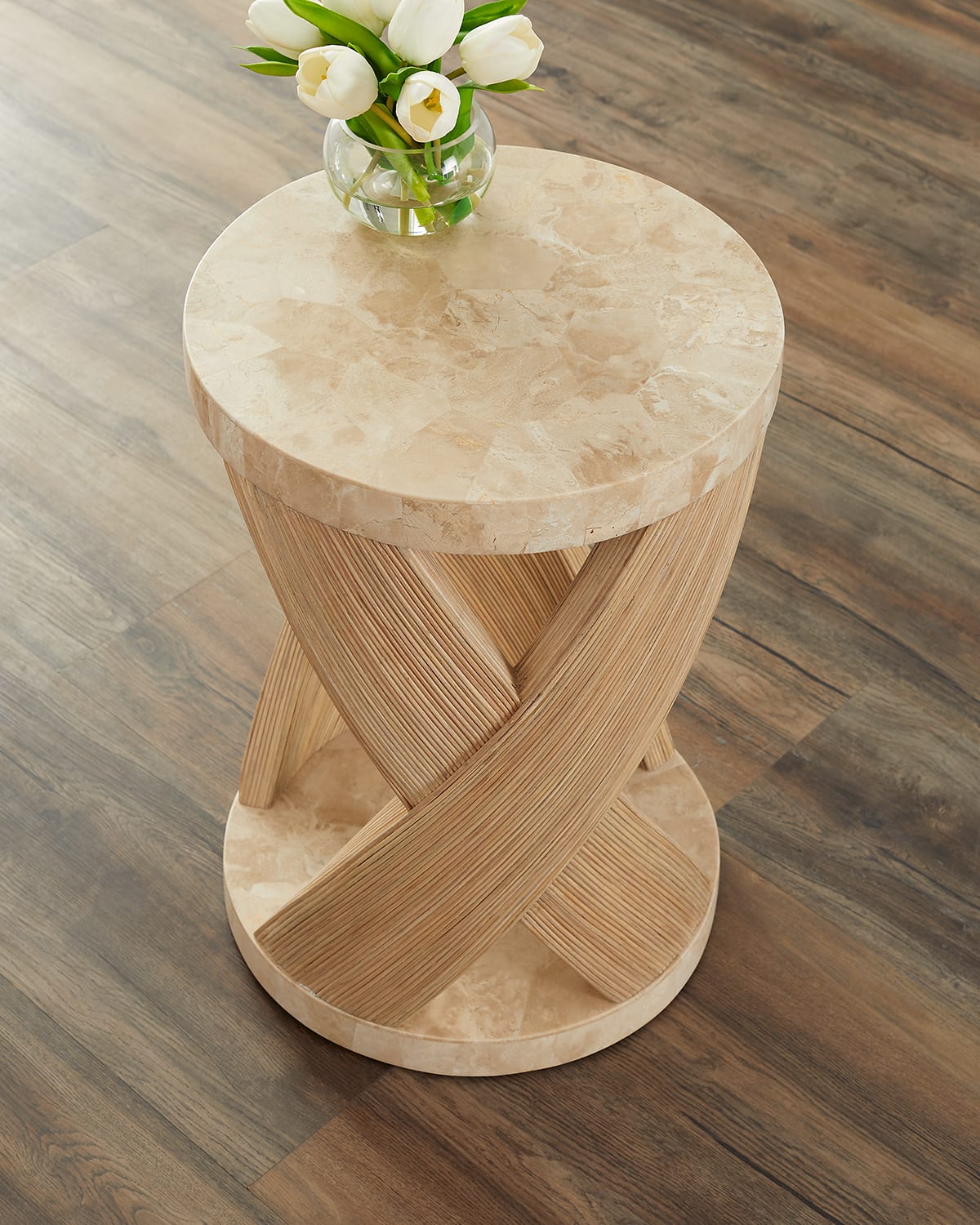 Palecek Blair Rattan Side Table In Neutral