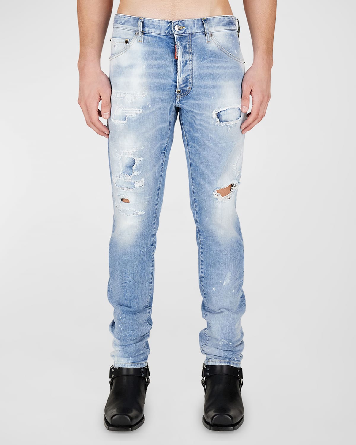 Dsquared2 Men's Cool Guy Distressed Slim Jeans In Navy/blue