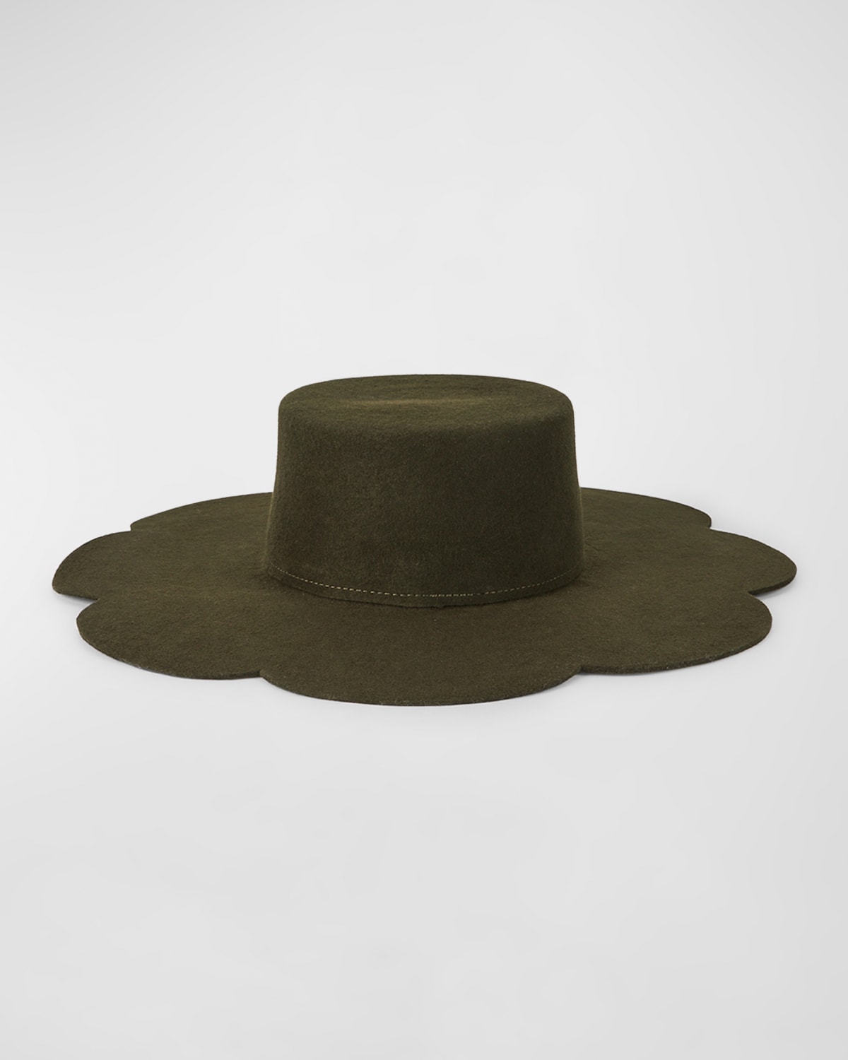 D'estree Arne Felt Wide-brim Hat In Green