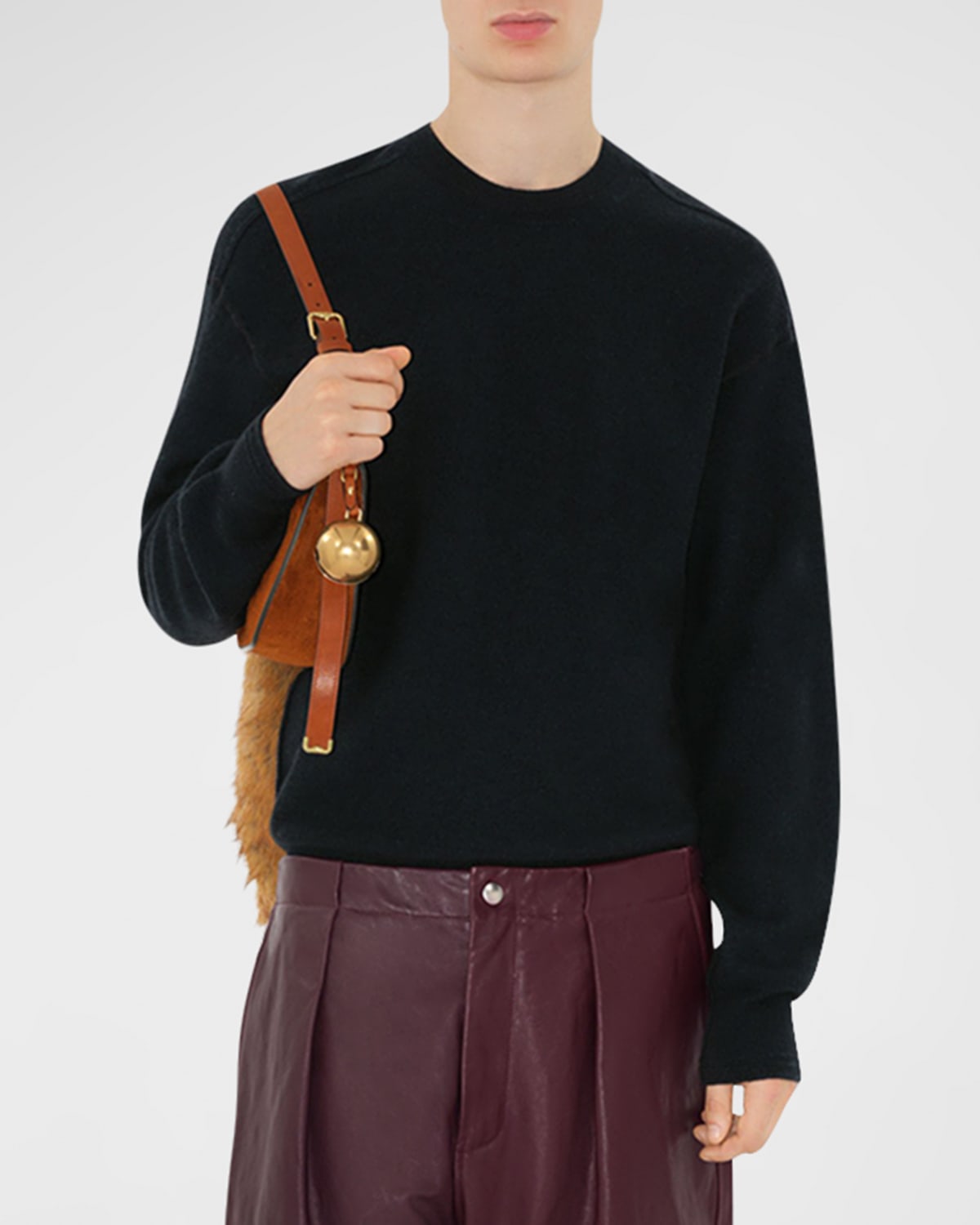 Burberry Men's Marled Wool Sweater In Vine Ip Pattern