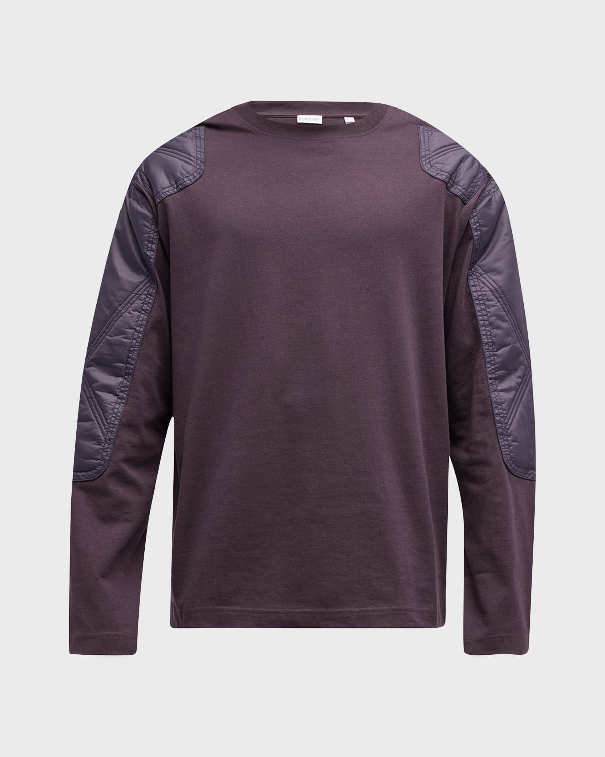 Burberry Men's T-shirt With Tonal Nylon Patches In Berry