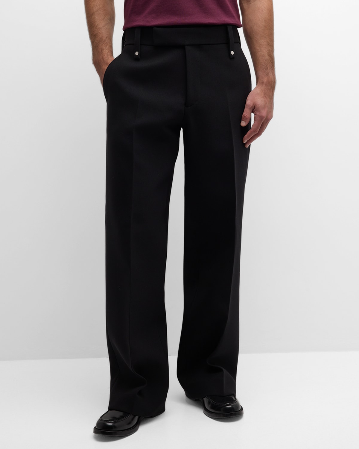 Burberry Men's Wool Suit Pants In Black